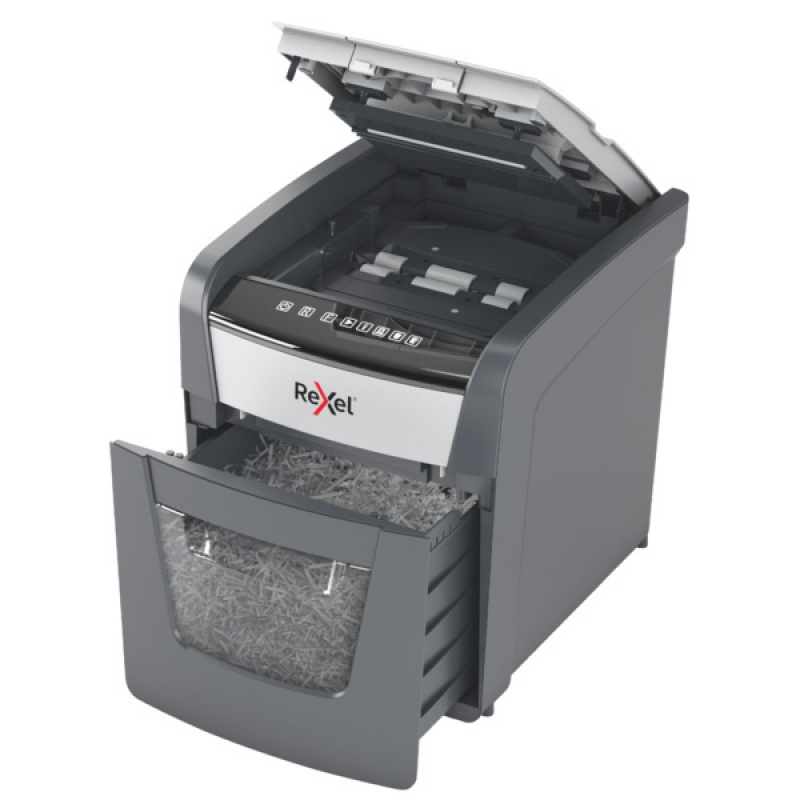 Niszczarka automatyczna REXEL OPTIMUM AUTOFEED+ 50X, P-4, 50 katrek, 20l, czarna - zdjęcie (2
