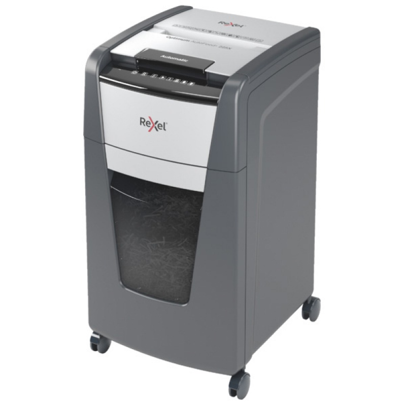 Niszczarka automatyczna REXEL OPTIMUM AUTOFEED+ 225X, P-4, 225 kart.,60l, czarna - zdjęcie (3