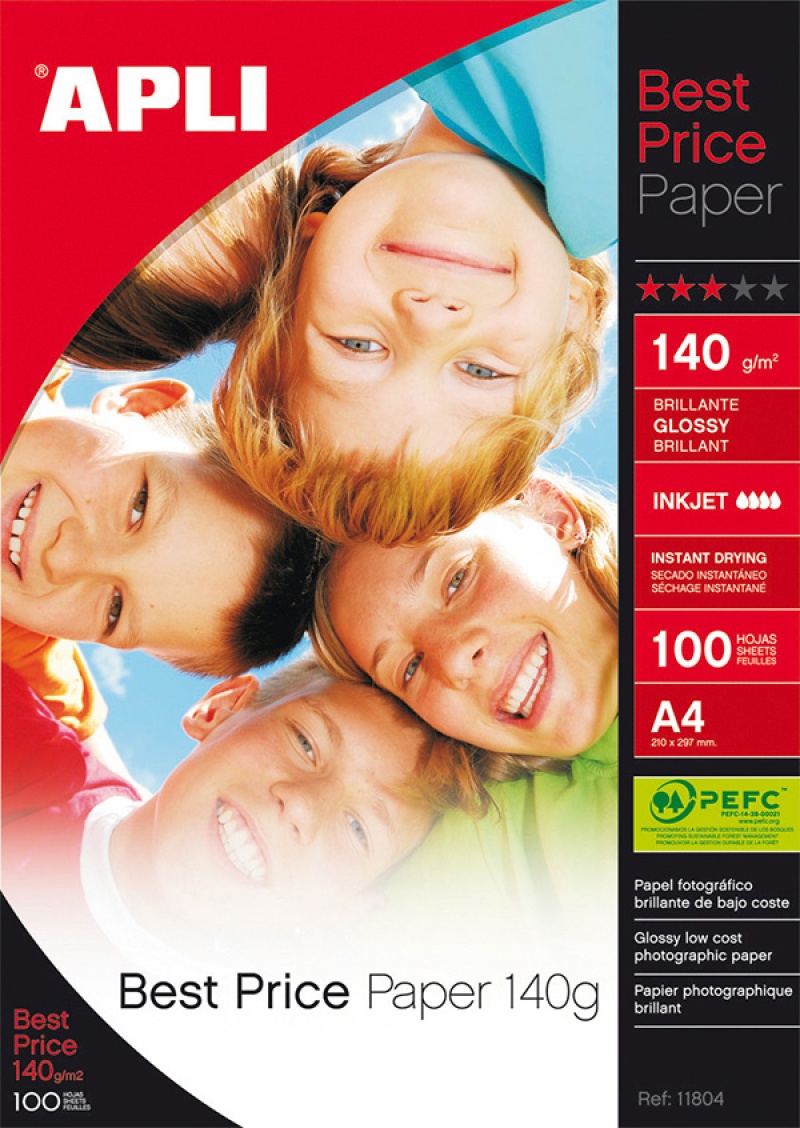 Papier fotograficzny APLI Best Price Photo Paper, A4, 140gsm, błyszczący, 100ark.