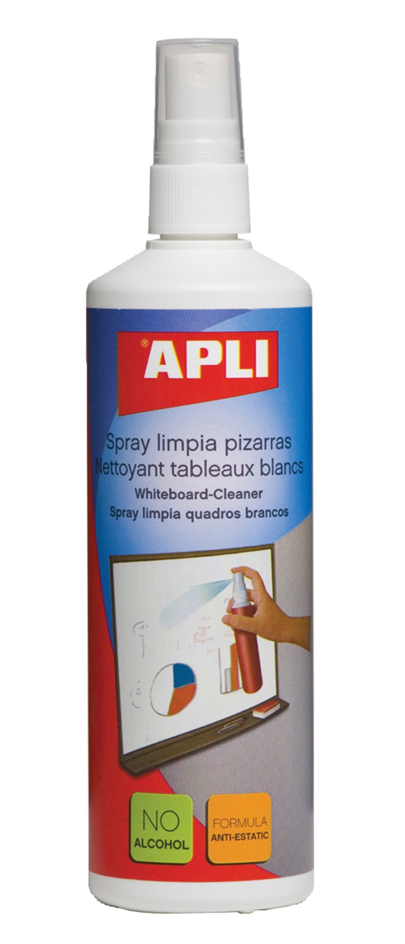 Płyn spray do tablic suchościeralnych APLI, 250ml - zdjęcie (2