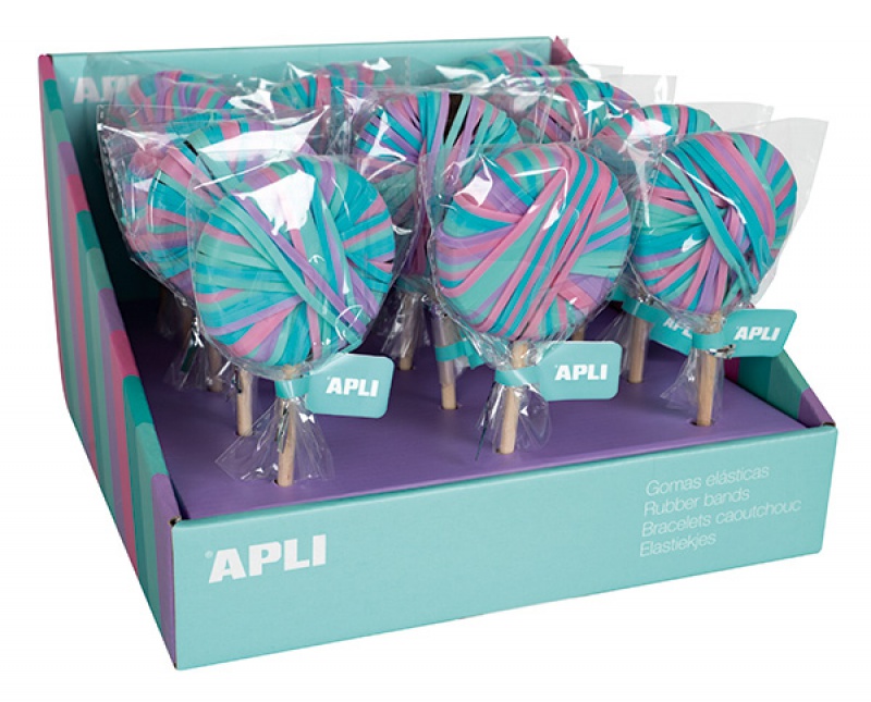 Gumki recepturki APLI Nordik, w kształcie lizaka, 20 g, mix kolorów pastel