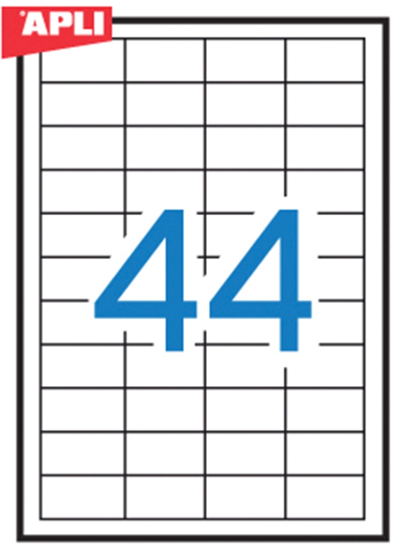 Etykiety uniwersalne APLI, 48,5x25,4mm, prostokątne, białe 100 ark. - zdjęcie (2