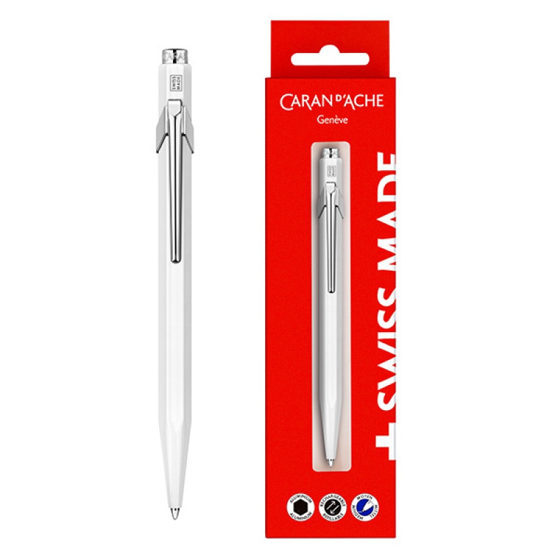 Długopis CARAN D’ACHE 849 Gift Box White, biały - zdjęcie (2