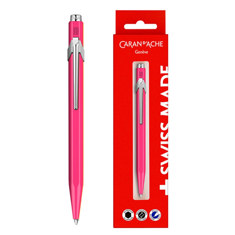 Długopis CARAN D’ACHE 849 Gift Box Fluo Line Pink, różowy - zdjęcie (2
