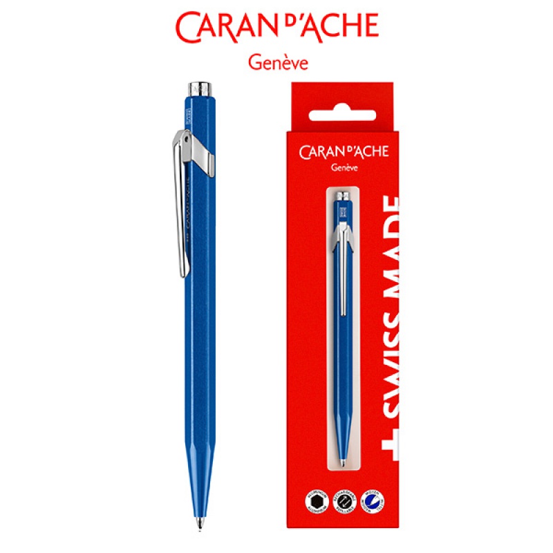 Długopis CARAN D’ACHE 849 Gift Box Metal-X Line, niebieski