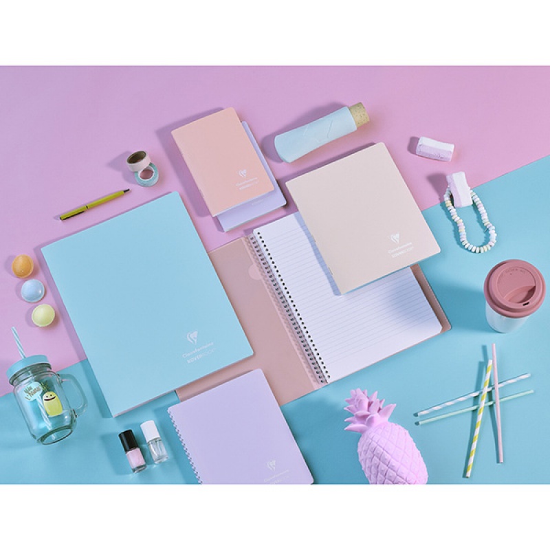 Zeszyt CLAIREFONTAINE Blush, A5, w linię, 48 kart., 14,8x21cm, miętowo-różowy - zdjęcie (4