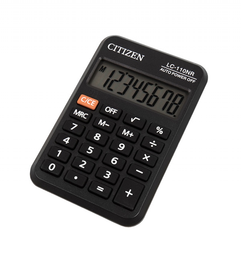 Kalkulator kieszonkowy CITIZEN LC110NR, 8-cyfrowy, 88x58mm, czarny - zdjęcie (2