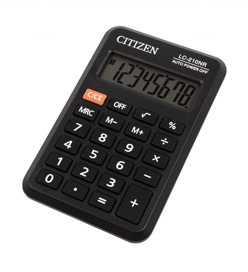 Kalkulator kieszonkowy CITIZEN LC210NR, 8-cyfrowy, 98x64mm, czarny - zdjęcie (2