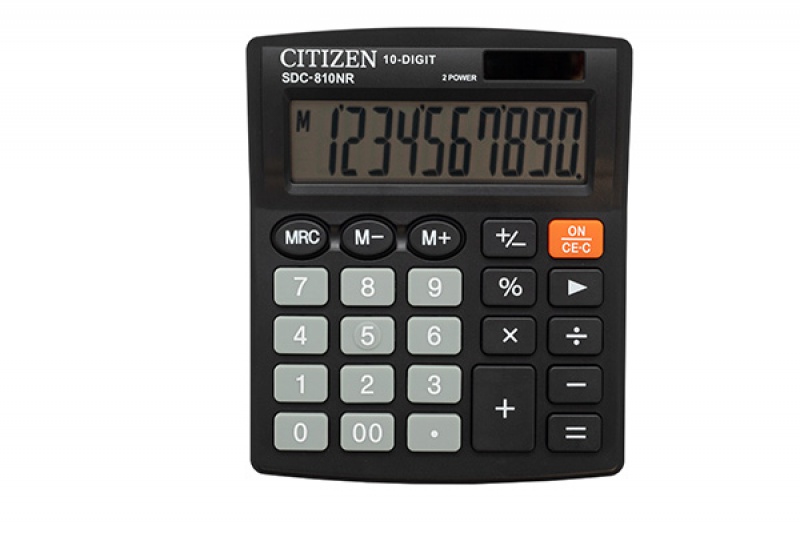Kalkulator biurowy CITIZEN SDC-810NR, 10-cyfrowy, 127x105mm, czarny - zdjęcie (4