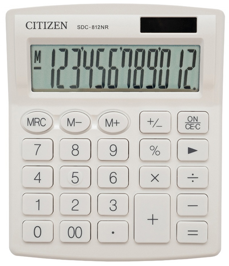 Kalkulator biurowy CITIZEN SDC-812NRWHE, 12-cyfrowy, 127x105mm, biały - zdjęcie (4