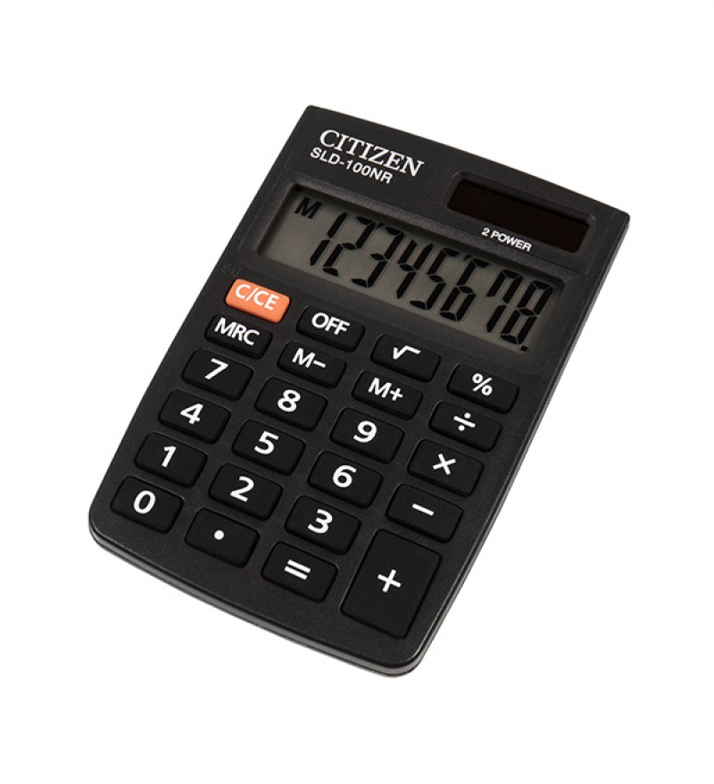 Kalkulator kieszonkowy CITIZEN SLD-100NR, 8-cyfrowy, 88x58mm, czarny - zdjęcie (2