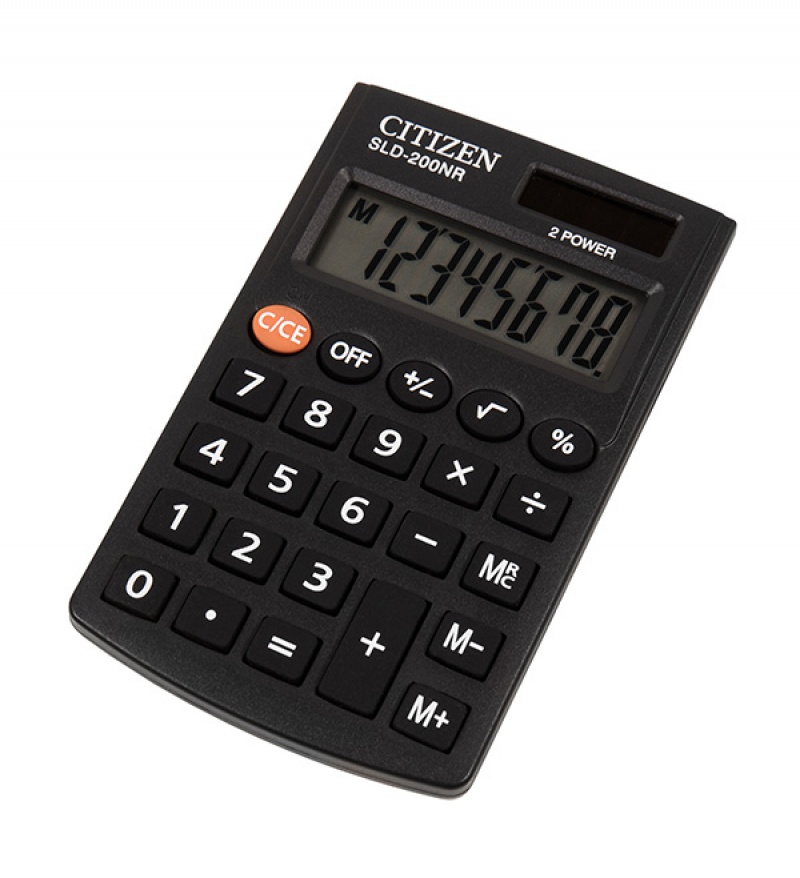 Kalkulator kieszonkowy CITIZEN SLD-200NR, 8-cyfrowy, 98x62mm, czarny - zdjęcie (2