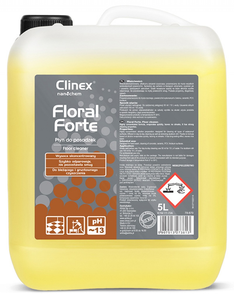 Płyn CLINEX Floral Forte 5L, do czyszczenia posadzek