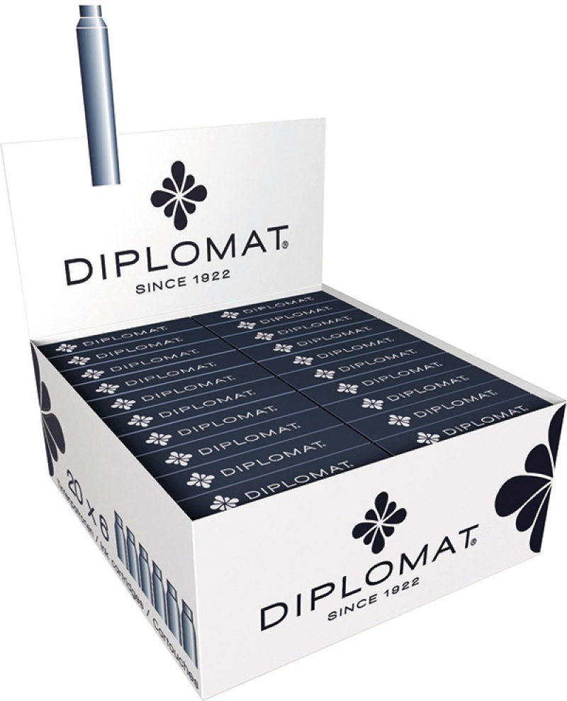 Naboje do piór DIPLOMAT, 6szt., czarne - zdjęcie (2