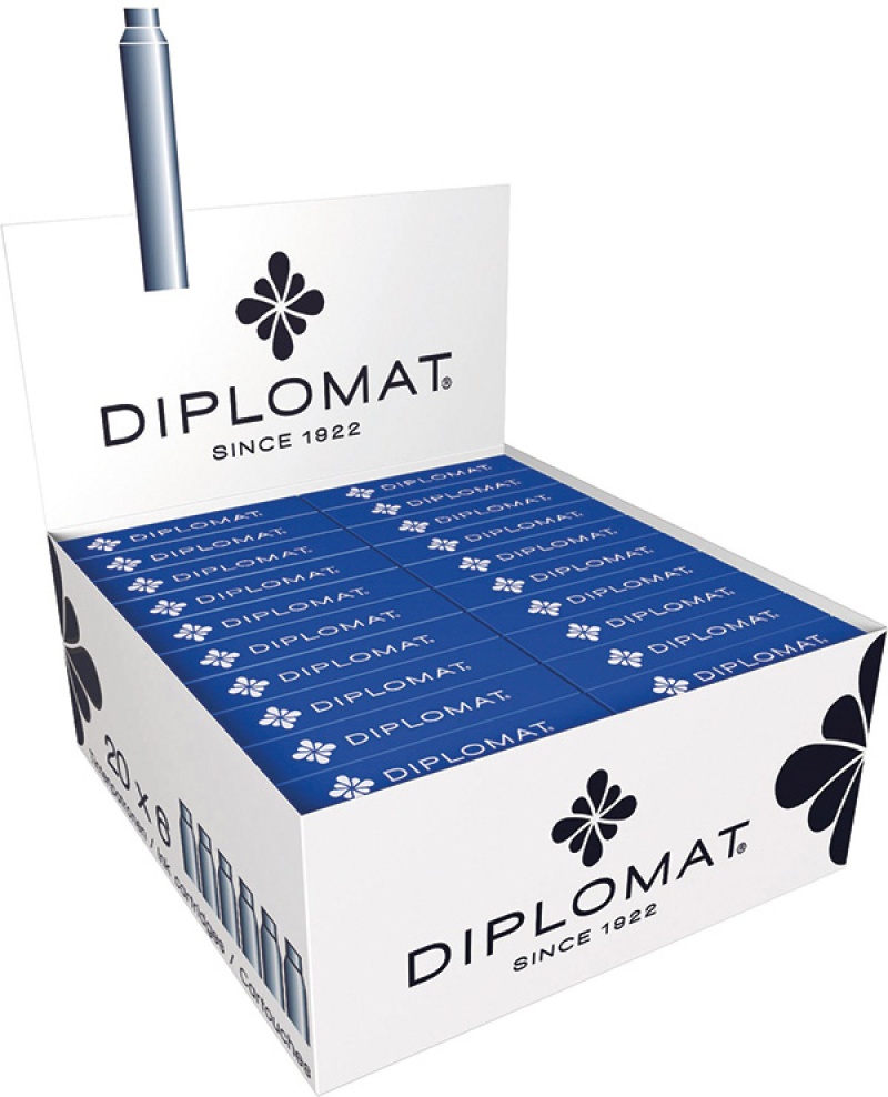 Naboje do piór DIPLOMAT, 6szt., niebieskie - zdjęcie (2