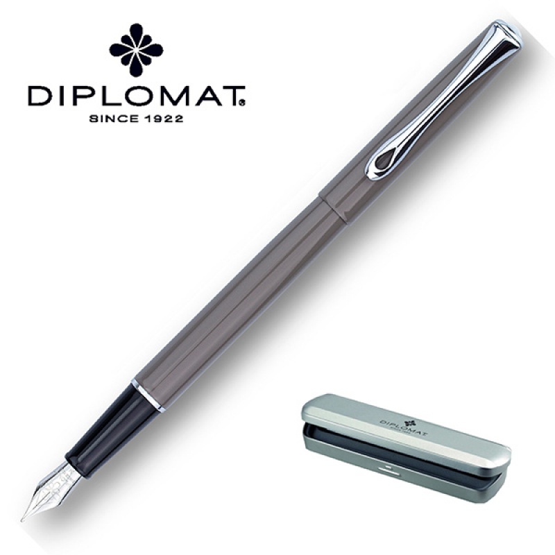 Pióro wieczne DIPLOMAT Traveller, M, szare - zdjęcie (2