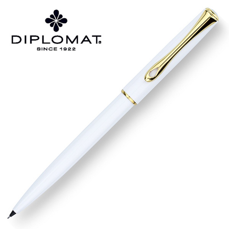 Ołówek automatyczny DIPLOMAT Traveller, 0,5mm, biały/złoty - zdjęcie (3