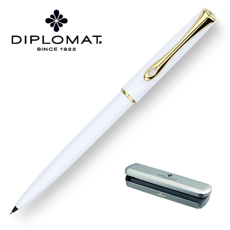 Ołówek automatyczny DIPLOMAT Traveller, 0,5mm, biały/złoty - zdjęcie (2