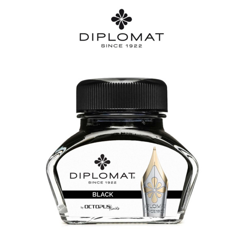 Atrament do piór wiecznych DIPLOMAT, w kałamarzu, 30 ml, czarny - zdjęcie (4