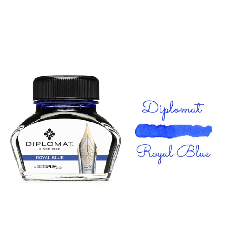 Atrament do piór wiecznych DIPLOMAT, w kałamarzu, 30 ml, royal blue - zdjęcie (3