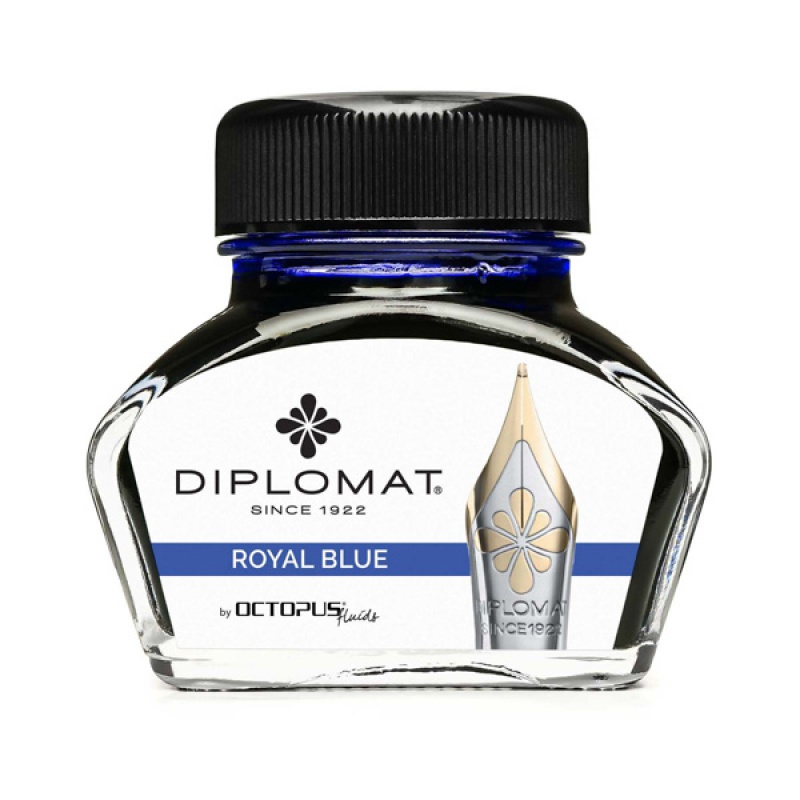 Atrament do piór wiecznych DIPLOMAT, w kałamarzu, 30 ml, royal blue - zdjęcie (2