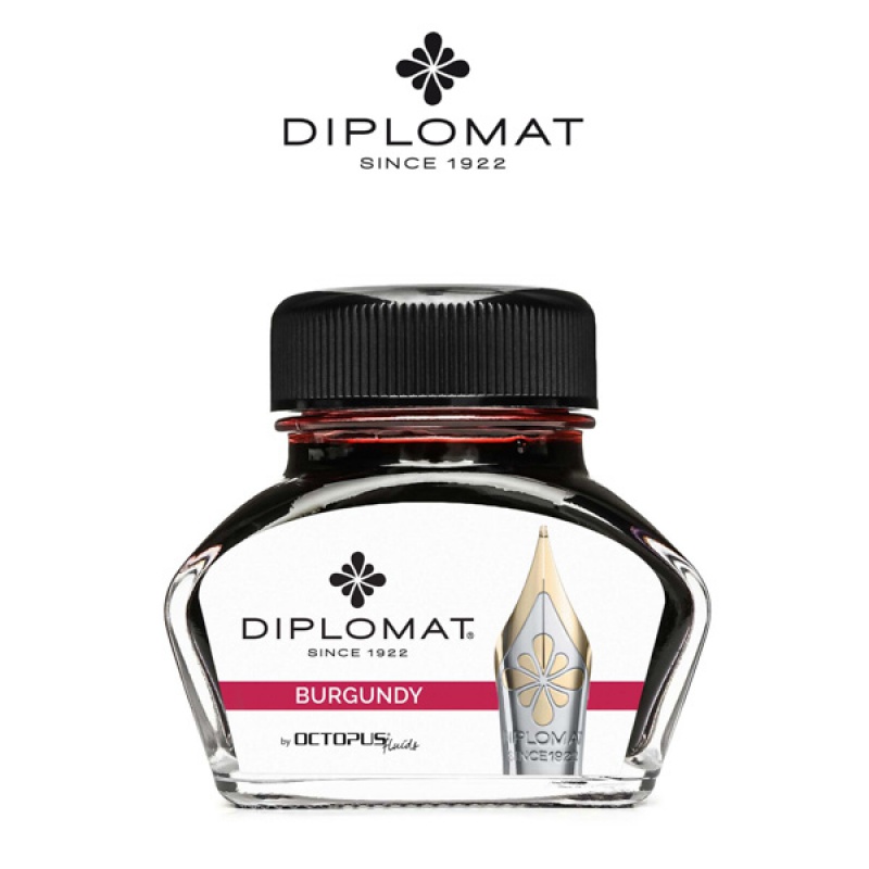 Atrament do piór wiecznych DIPLOMAT, w kałamarzu, 30 ml, burgundy red - zdjęcie (4