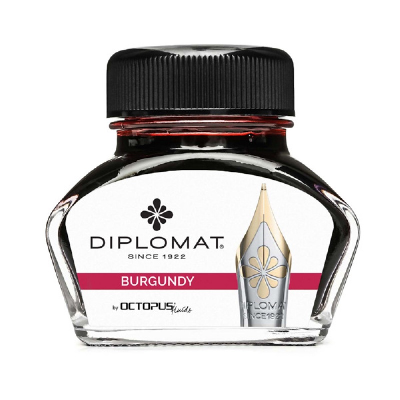 Atrament do piór wiecznych DIPLOMAT, w kałamarzu, 30 ml, burgundy red - zdjęcie (2