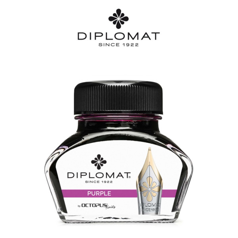 Atrament do piór wiecznych DIPLOMAT, w kałamarzu, 30 ml, fioletowy - zdjęcie (4