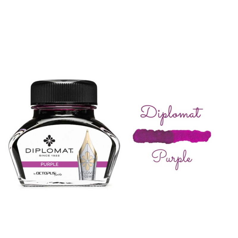 Atrament do piór wiecznych DIPLOMAT, w kałamarzu, 30 ml, fioletowy - zdjęcie (3