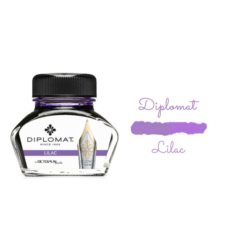 Atrament do piór wiecznych DIPLOMAT, w kałamarzu, 30 ml, liliowy - zdjęcie (3