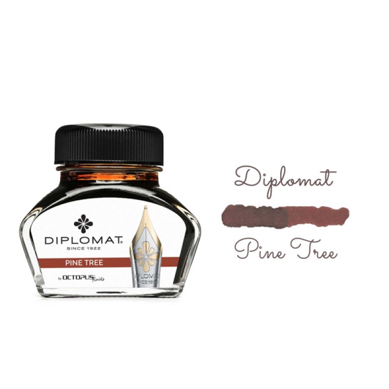 Atrament do piór wiecznych DIPLOMAT, w kałamarzu, 30 ml, brązowy - zdjęcie (3