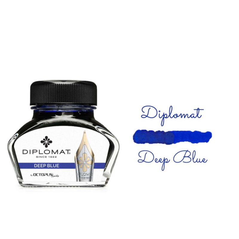 Atrament do piór wiecznych DIPLOMAT, w kałamarzu, 30 ml, ultramarine blue - zdjęcie (3