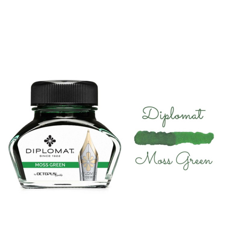 Atrament do piór wiecznych DIPLOMAT, w kałamarzu, 30 ml, jasnozielony - zdjęcie (3