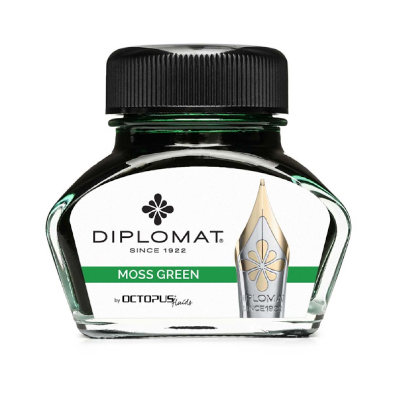 Atrament do piór wiecznych DIPLOMAT, w kałamarzu, 30 ml, jasnozielony - zdjęcie (2