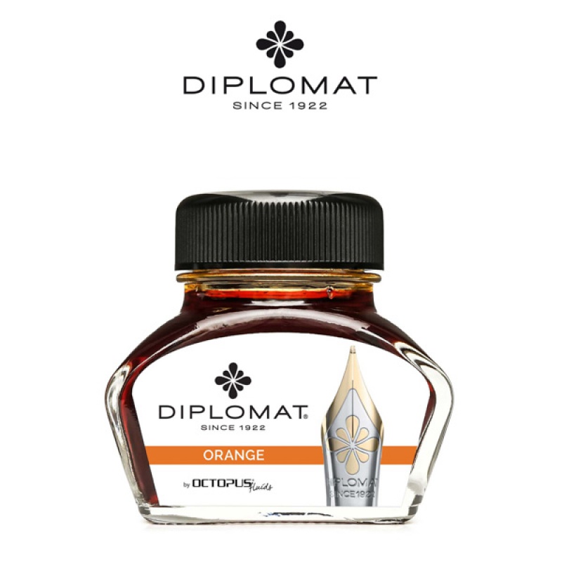 Atrament do piór wiecznych DIPLOMAT, w kałamarzu, 30 ml, pomarańczowy