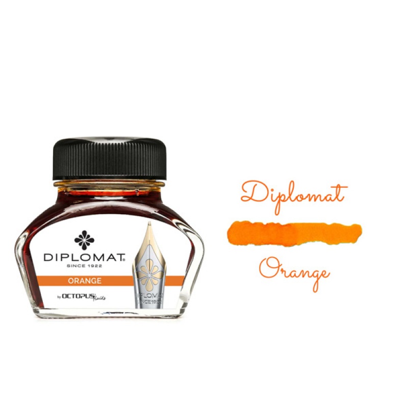 Atrament do piór wiecznych DIPLOMAT, w kałamarzu, 30 ml, pomarańczowy - zdjęcie (3