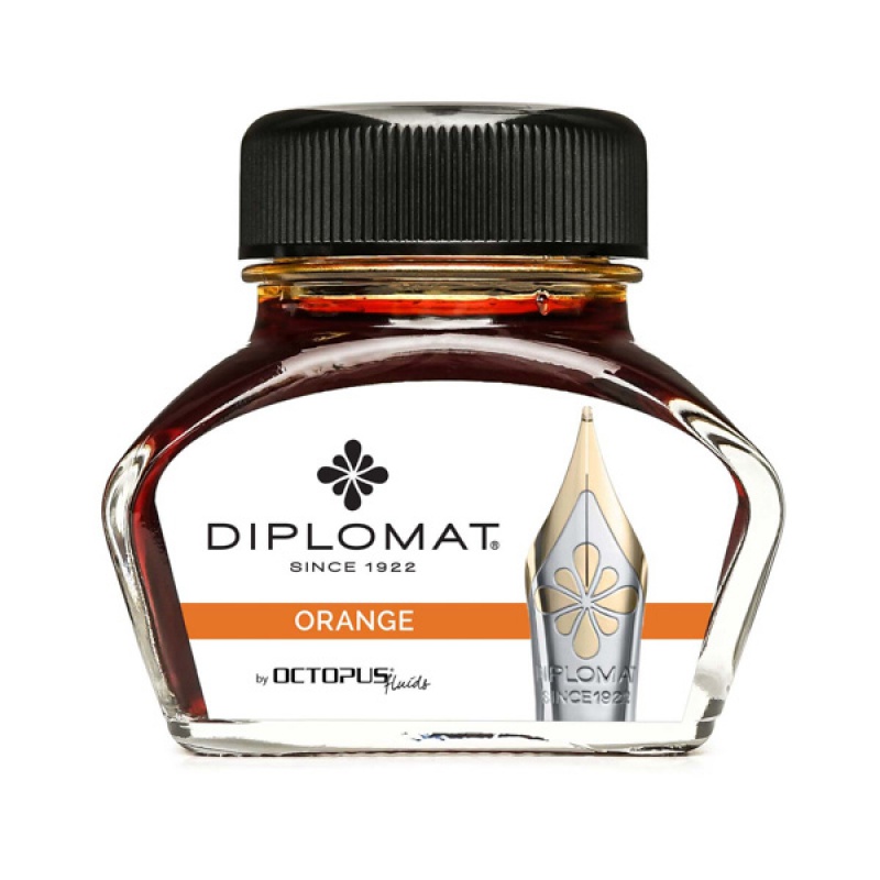 Atrament do piór wiecznych DIPLOMAT, w kałamarzu, 30 ml, pomarańczowy - zdjęcie (2