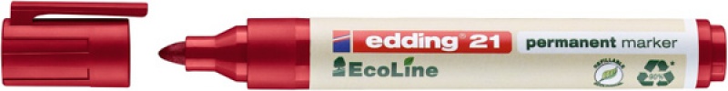 Marker permanentny e-21 EDDING ecoline, 1,5-3mm, czerwony
