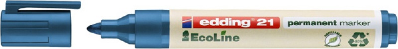 Marker permanentny e-21 EDDING ecoline, 1,5-3mm, niebieski