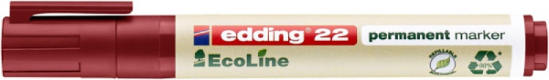 Marker permanentny e-22 EDDING ecoLine, 1-5 mm, czerwony