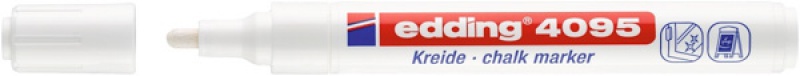 Marker kredowy e-4095 EDDING, 2-3mm, biały - zdjęcie (2