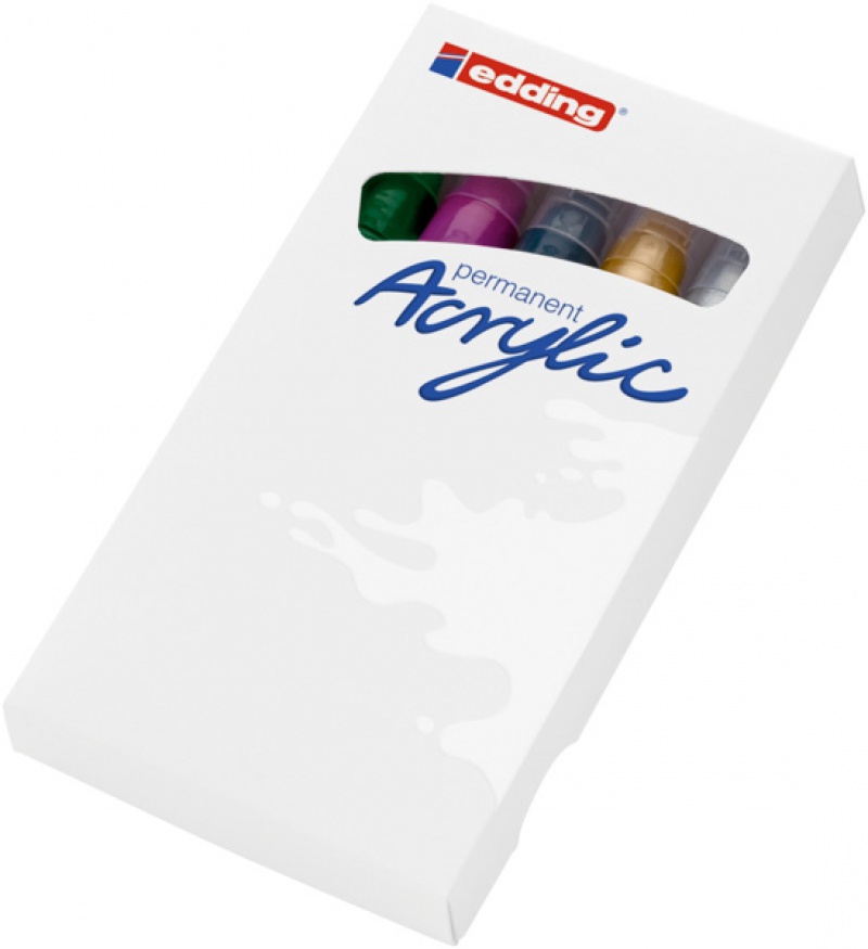 Marker akrylowy e-5100 EDDING, 2-3 mm, 5 szt., mix kolorów - zdjęcie (2