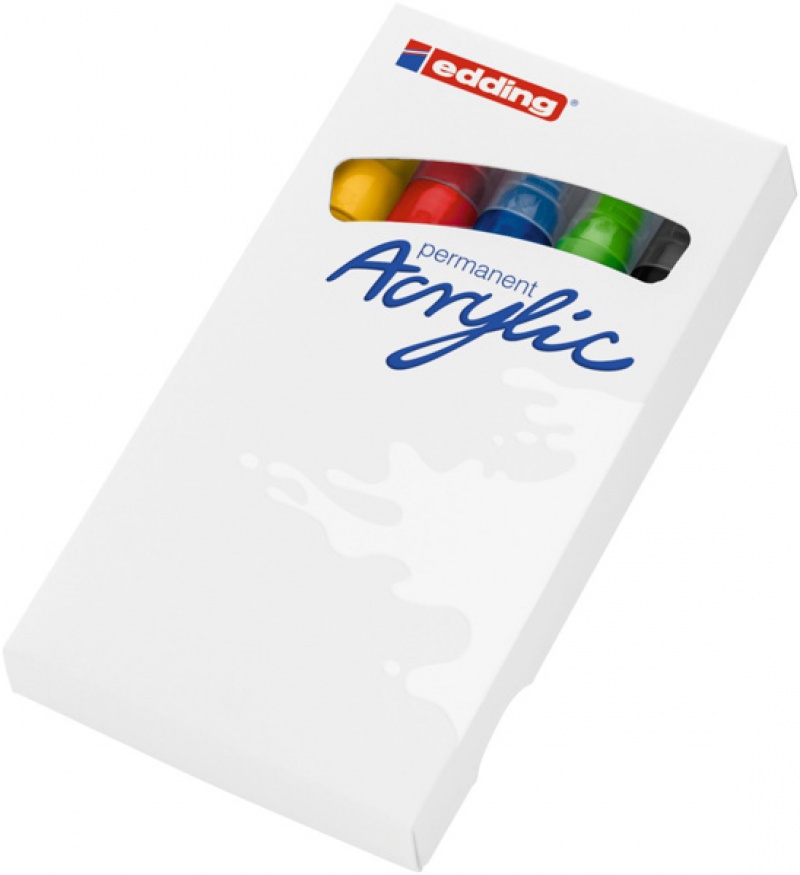 Marker akrylowy średni e-5100 EDDING, 2-3mm, 5 kolorów - zdjęcie (2