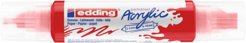Marker akrylowy 3D e-5400 EDDING, podwójny, 2-3 mm, 5-10 mm, matowa czerwień