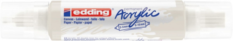 Marker akrylowy 3D e-5400 EDDING, podwójny, 2-3 mm, 5-10 mm, matowa biel