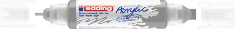 Marker akrylowy 3D e-5400 EDDING, podwójny, 2-3 mm, 5-10 mm, matowe srebro