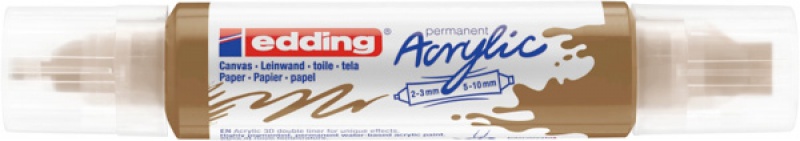 Marker akrylowy 3D e-5400 EDDING, podwójny, 2-3 mm, 5-10 mm, matowe złoto