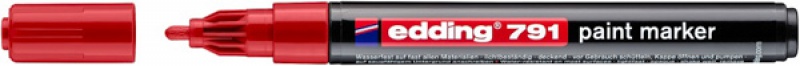 Marker olejowy e-791 EDDING, 1-2mm, czerwony - zdjęcie (2