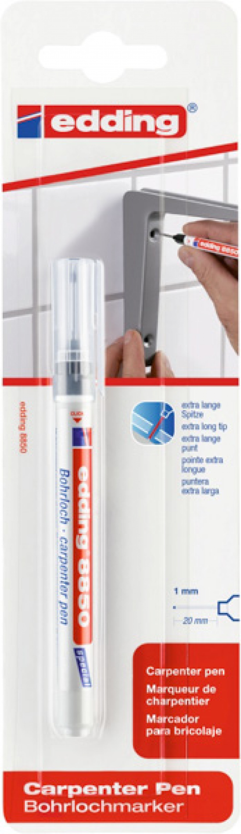 Marker ciesielski e-8850/1 EDDING, 1mm, blister, czarny