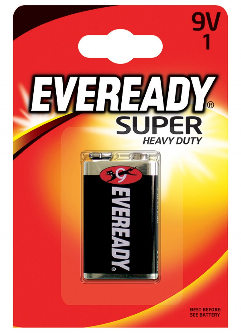 Bateria EVEREADY Super Heavy Duty, E, 6F22,9V